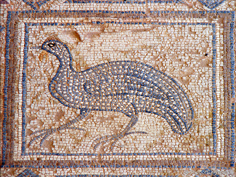 Guinea fowl mosaic centerpiece
