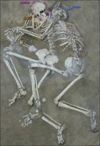 Skeletons of the young family