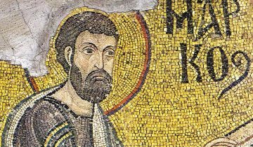 Mosaic of St Mark at Ayia Sofia Cathedral