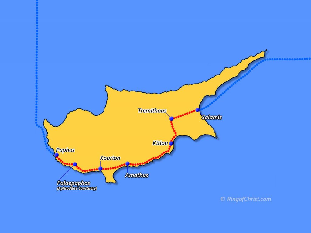 Map of Cyprus and its Roman Cities