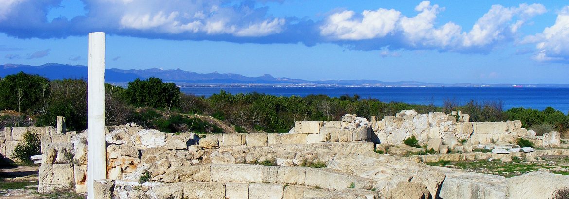 Looking north along the coast, from Campanopetra basilica at Salamis