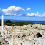 Looking north along the coast, from Campanopetra basilica at Salamis