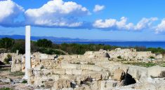Looking north along the coast, from Campanopetra basilica at Salamis