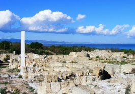Looking north along the coast, from Campanopetra basilica at Salamis