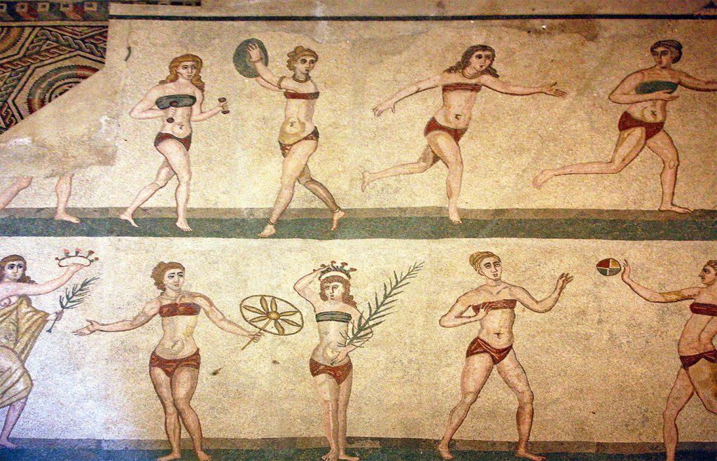 The famed 'Bikini Girls' Mosaic at the Villa Romana di Casale in Sicily