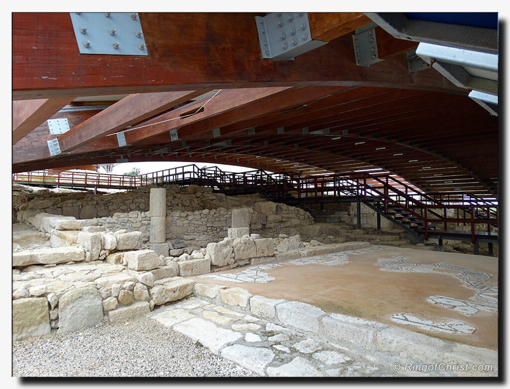 House of Eustolios Entry Hall, with the Bath House's upper tiers visible in the background