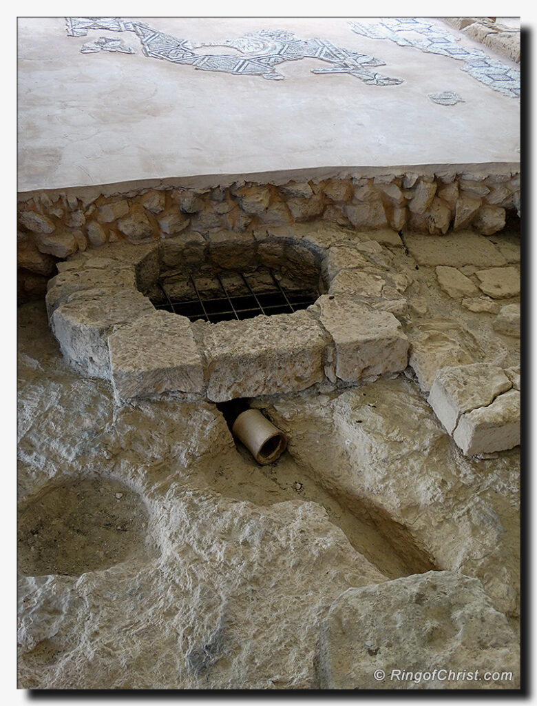 Underground drainage pipe in the House of Eustolios